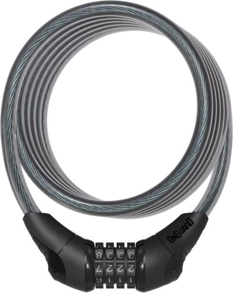 Onguards candado espiral neon combi 180cmx12mm candado bicicleta Negro (UNICA)