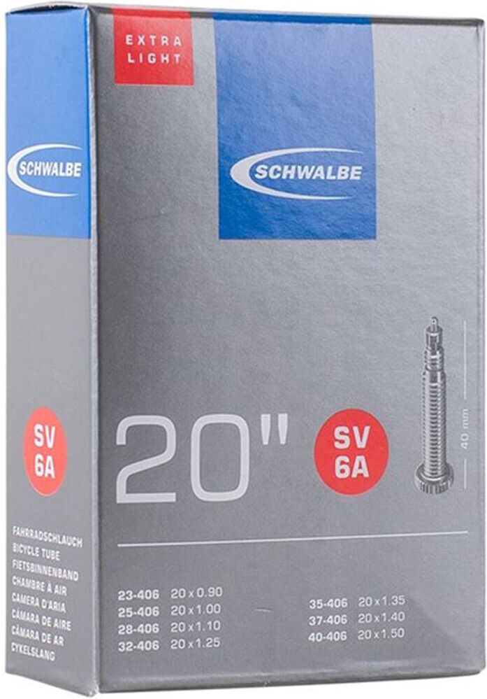 Schwalbe 20x1 1/8-150 extra ligera fv 40 mm cámara rueda bicicleta infantil  (UNICA)