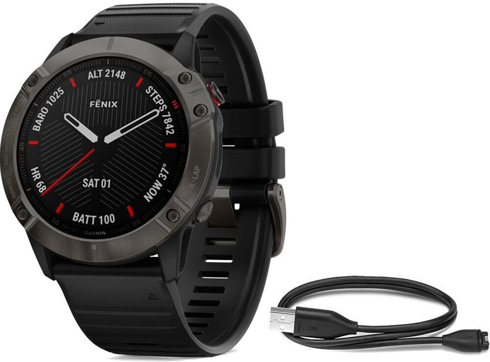 Garmin Pulsómetros con gps fenix 6xsapphire carbon grey w/black ba