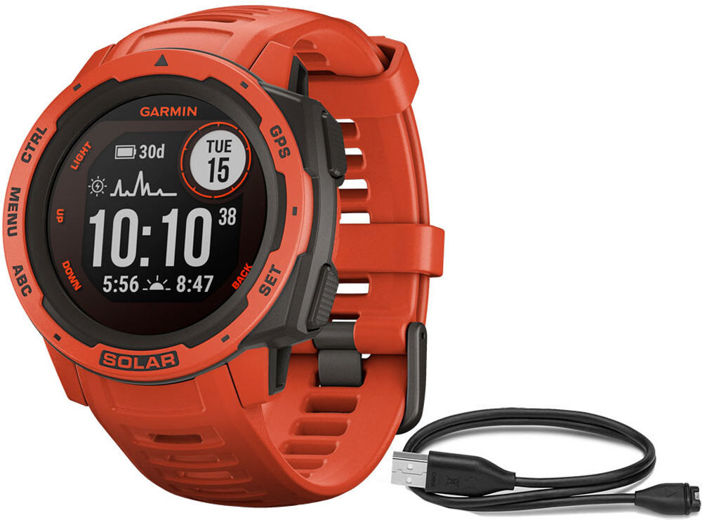 Garmin Pulsómetros con gps instinct solar rojo