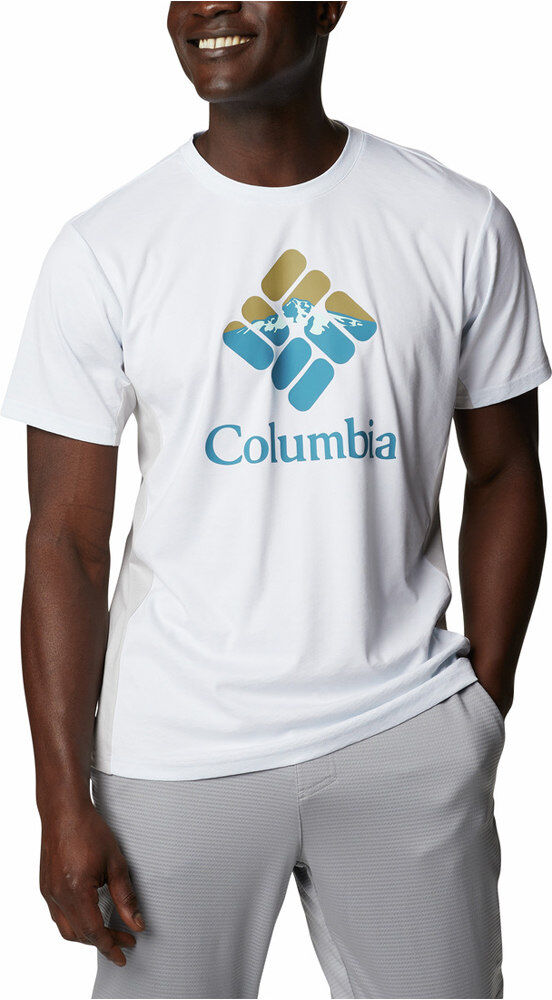 Columbia zero ice cirro-cool camiseta montaña manga corta hombre Blanco (L)