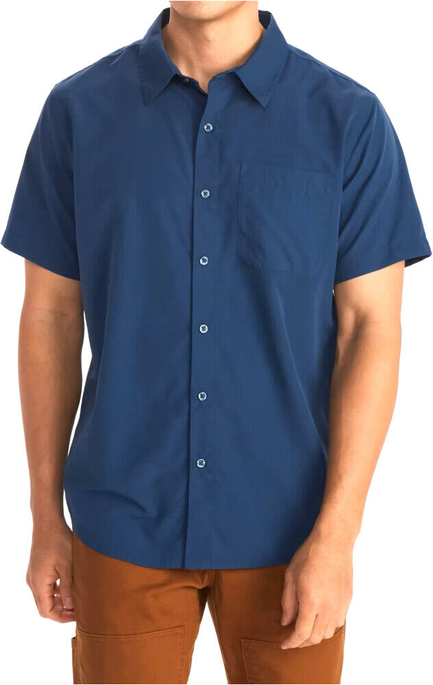 Marmot aerobora camisa montaña manga corta hombre Marino (S)