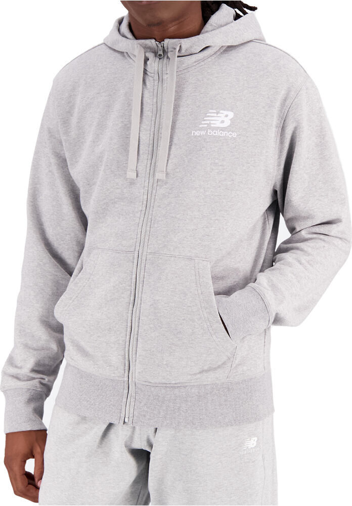 New Balance essentials stacked logo ft sudadera hombre Gris (M)