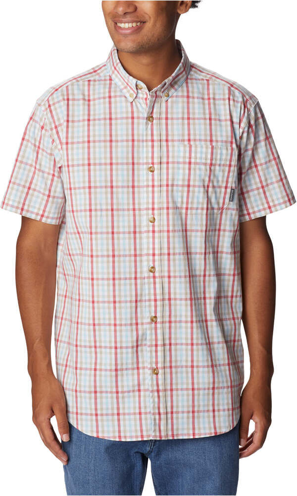 Columbia rapid rivers ii camisa montaña manga corta hombre Rojo (XL)