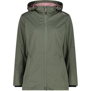 Cmp woman jacket zip hood chaqueta softshell mujer Verde (48)