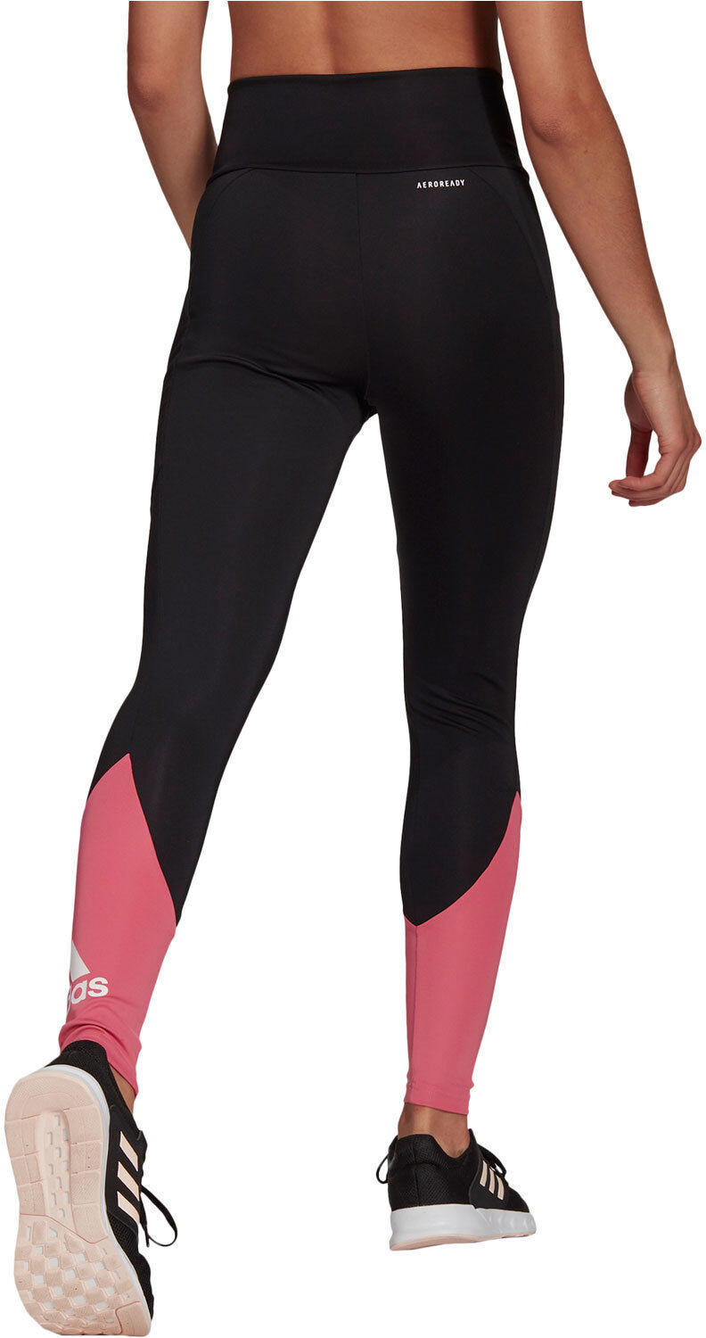 Adidas designed to move big logo pantalones y mallas largas fitness mujer Negro (L)