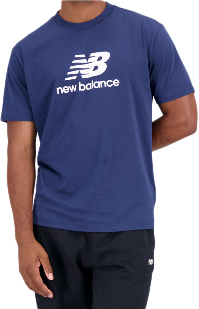 New Balance essentials stacked logo cotton short sleeve camiseta manga corta hombre Marino