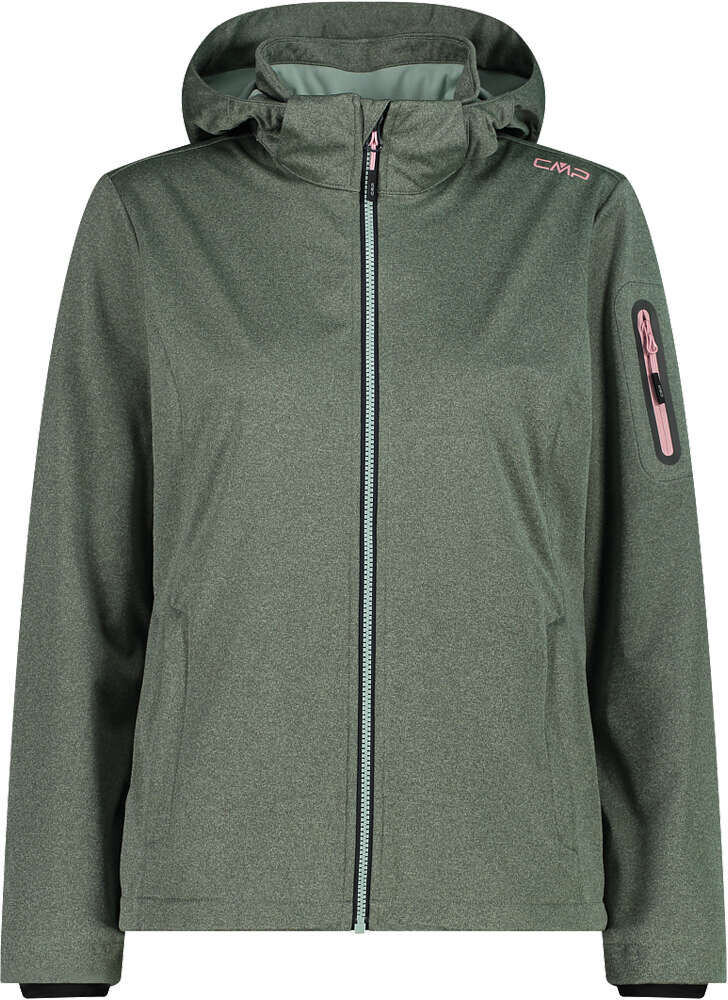 Cmp woman jacket zip hood chaqueta softshell mujer Verde (48)