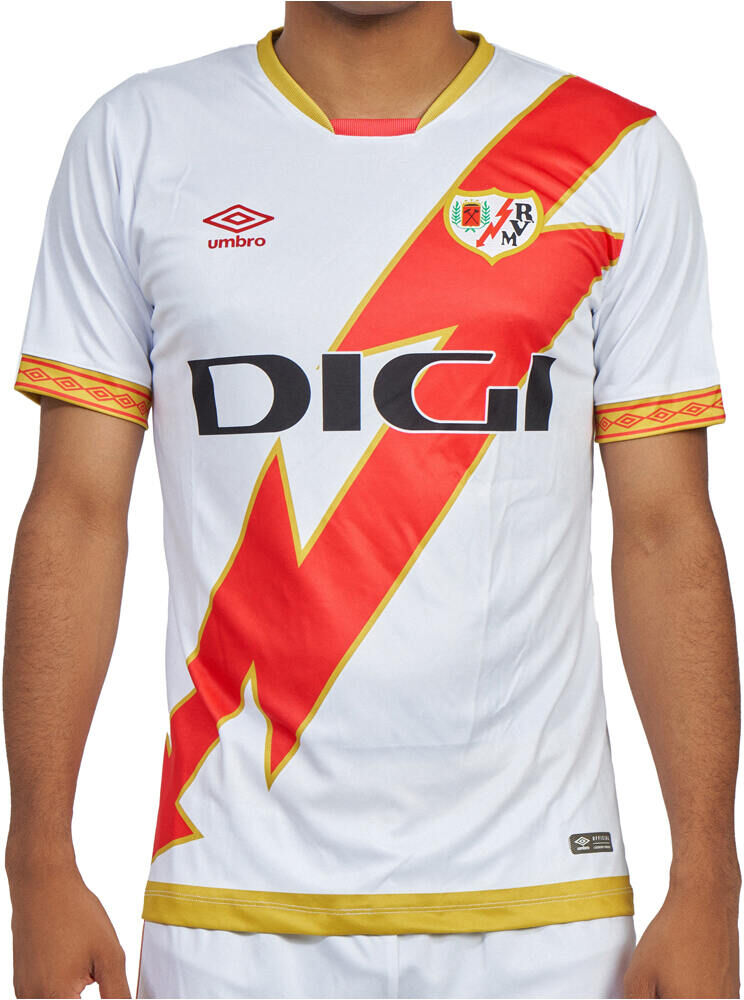 Umbro rayo vallecano 23/24 primera equipacion junior camiseta de fútbol oficiales niño Blanco (10)