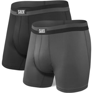 Saxx sport mes boxer brief fly 2pk calzoncillo térmico Negro (L)