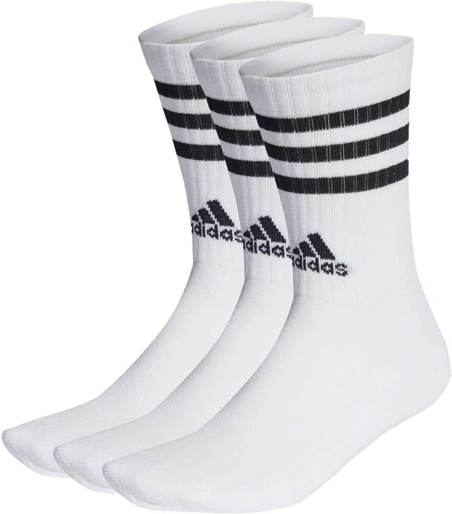 Adidas cushioned 3 bandas 3 pares calcetines deportivos Blanco (L)