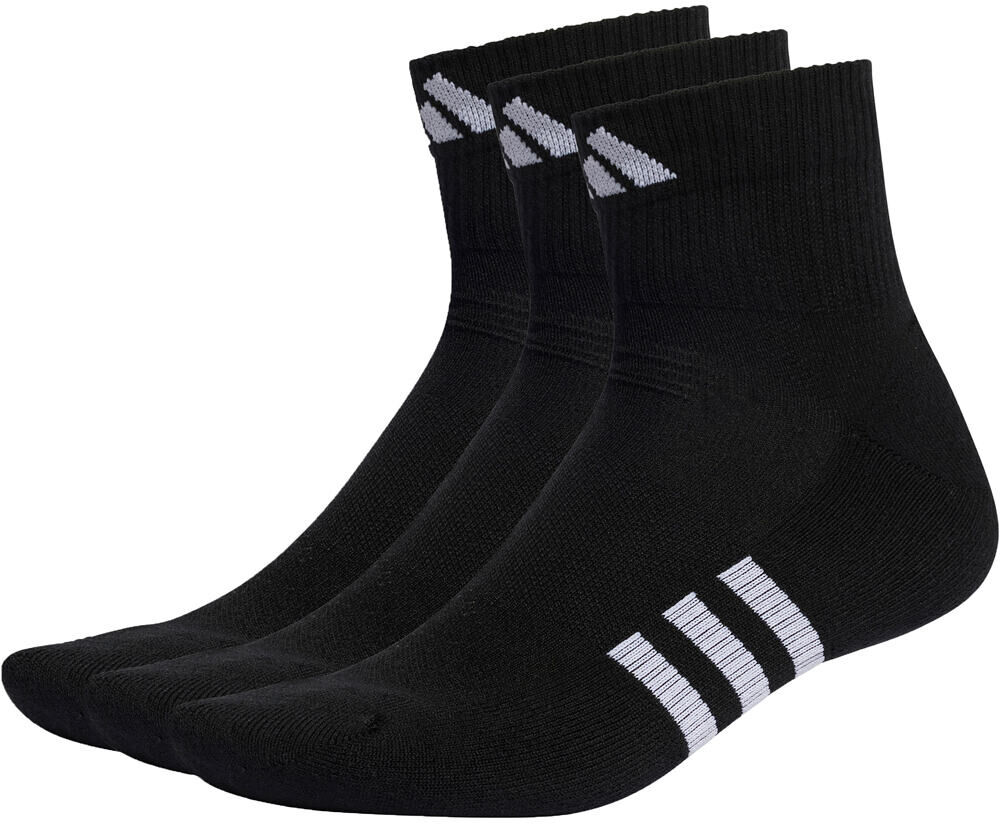 Adidas performance cushioned mid-cut 3 pares calcetines deportivos Negro (S)