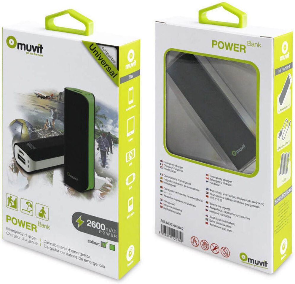 Muvit Soporte móvil bateria externa 2600 mah negr