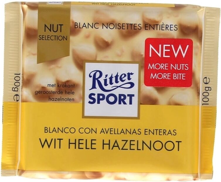 Ritter Sport Barritas energéticas r.sport tabl. new blanco avellanas 100 g