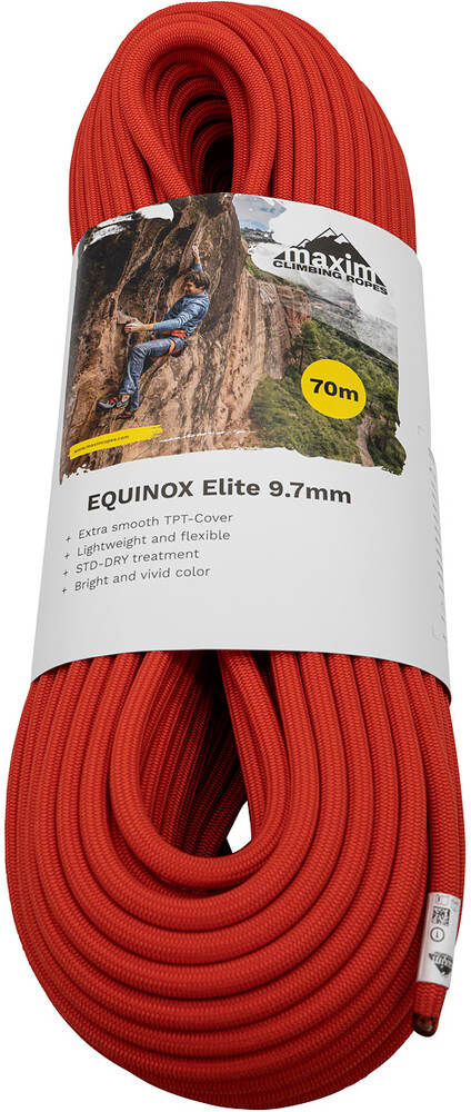 Maxim equinox elite 97mm 50m std-dry cuerda escalada Rojo (UNICA)