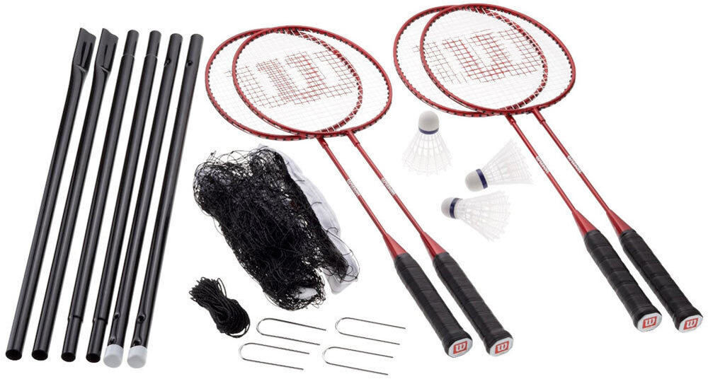 Wilson badminton tour 4 set raqueta bádminton Rojo (UNICA)