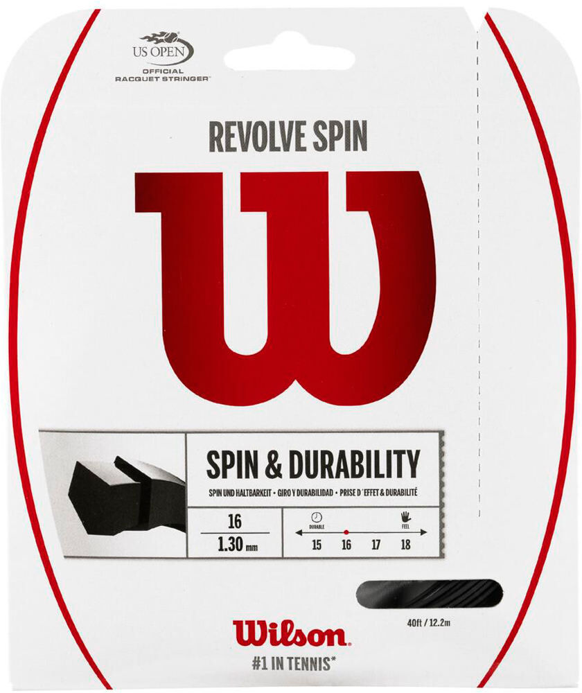 Wilson revolve spin 16 set cordaje tenis Negro (UNICA)