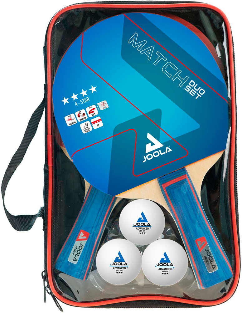 Joola set duo 2 palas y 3 pelotas  bolsa palas ping-pong  (UNICA)