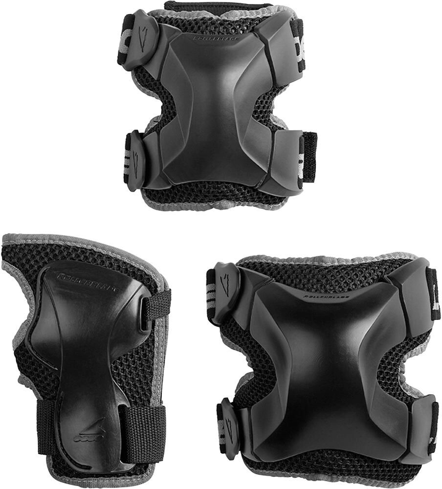 Rollerblade protecciones x-gear 3 pack set protección skate Negro (S)