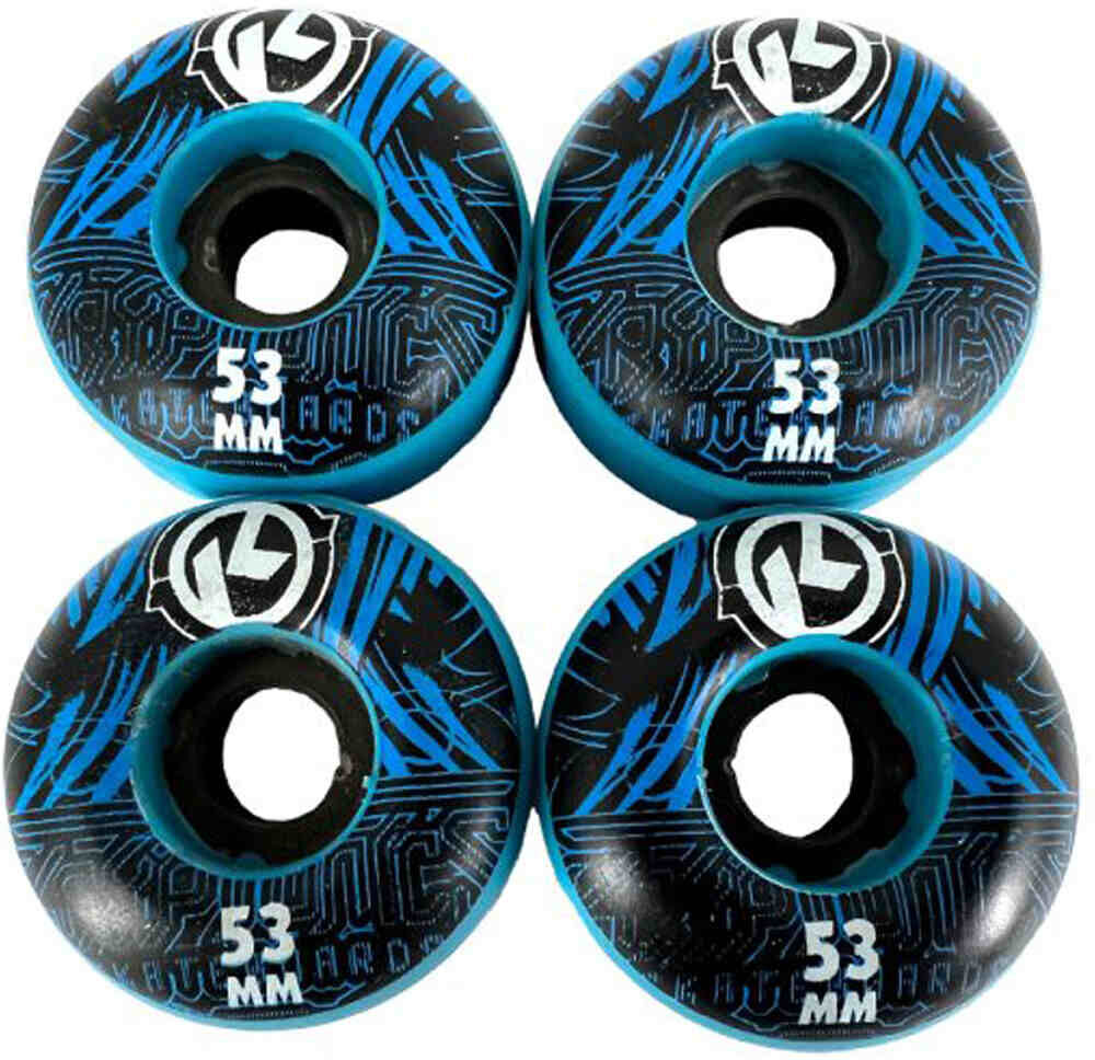 Kriptonics ruedas skateboard 53mm pack 4 ruedas skate Azul (UNICA)