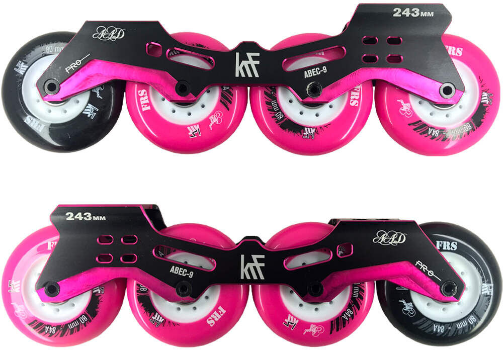 Krf guia 4x80ruedasrodamientostornillos varios patines y skates Rosa (UNICA)