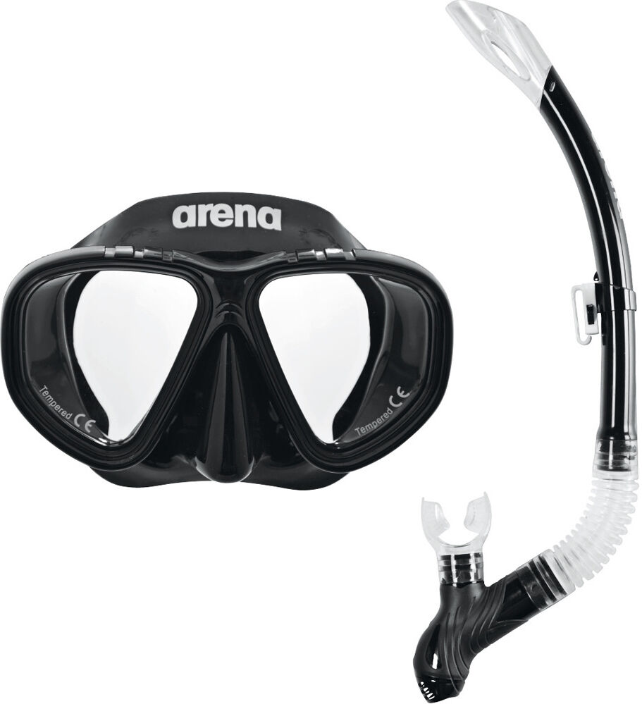 Arena set premium snorkelling set kit gafas y tubo snorkel Negro (UNICA)