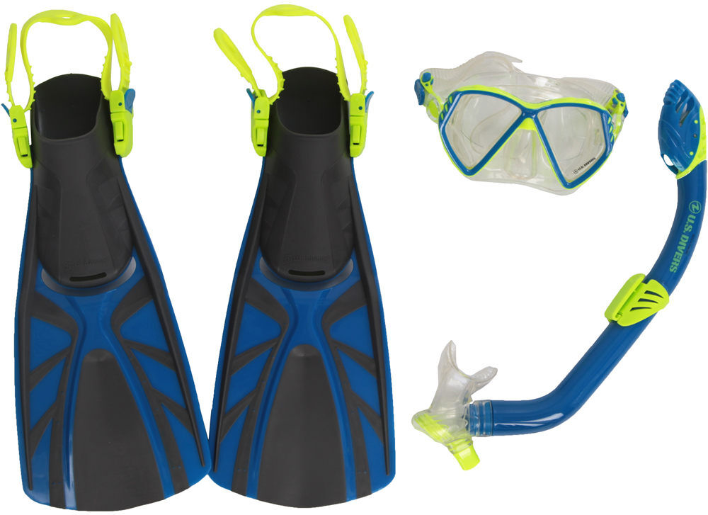 Aqualung set regal jr kit gafastubo y aletas snorkel niño Azul (S)