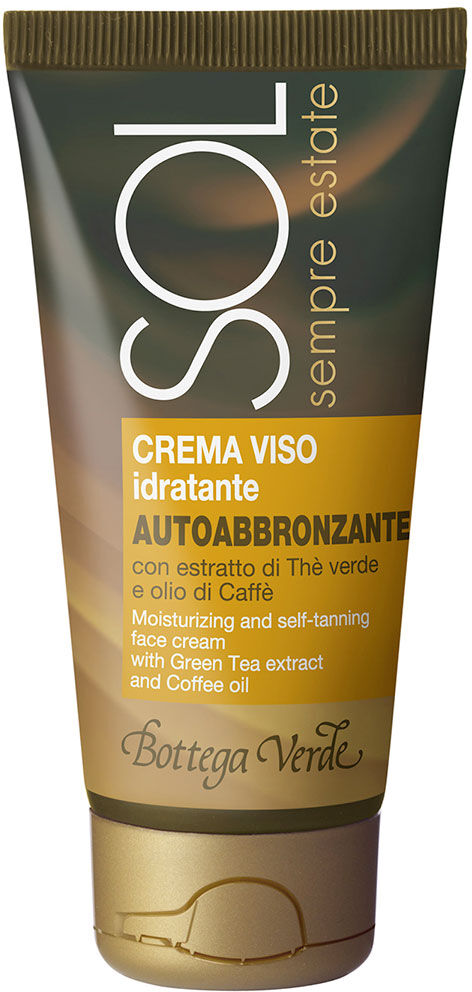 Bottega Verde SOL  Siempre Verano - Crema facial hidratante y auto-bronceadora con extractos de Té Verde y Aceite de Café (50 ml) Bottega Verde SOL  Siempre Verano - Crema facial hidratante y auto-bronceadora con extractos de Té Verde y Aceite de Café (50 ml)