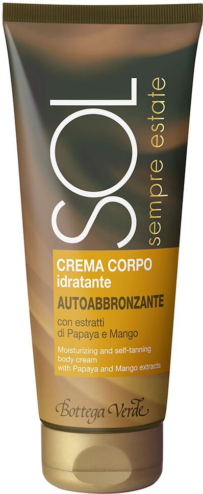 Bottega Verde SOL Sempre Estate - Crema corporal hidratante y auto-bronceadora con extractos de Papaya y Mango (200 ml) color dorado y muy natural durante todo el a Bottega Verde SOL Sempre Estate - Crema corporal hidratante y auto-bronceadora con extractos de Papaya y Mango (200 ml) color dorado y muy natural durante todo el a