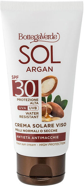 Bottega Verde SOL Argan - Crema solar facial - antiedad y antimanchas - con aceite de Argán y Vitamina E - protección alta SPF30 (50 ml) - resistente al agua - piel Bottega Verde SOL Argan - Crema solar facial - antiedad y antimanchas - con aceite de Argán y Vitamina E - protección alta SPF30 (50 ml) - resistente al agua - piel