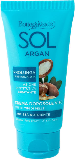 Bottega Verde Crema facial aftersun - antiedad y nutritiva - con aceite de Argán y Colágeno vegetal (50 ml) - prolonga el bronceado - todo tipo de pieles Bottega Verde Crema facial aftersun - antiedad y nutritiva - con aceite de Argán y Colágeno vegetal (50 ml) - prolonga el bronceado - todo tipo de pieles