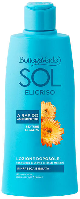 Bottega Verde SOL Elicriso - Loción aftersun - refresca e hidrata - con extracto de Helicriso de Tenuta Massaini (200 ml) - textura ligera - de rápida absorción - r Bottega Verde SOL Elicriso - Loción aftersun - refresca e hidrata - con extracto de Helicriso de Tenuta Massaini (200 ml) - textura ligera - de rápida absorción - r