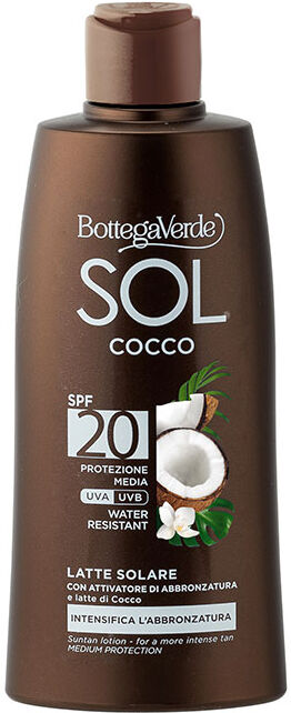 Bottega Verde Leche solar - intensifica el bronceado - con acelerador del bronceado y leche de Coco (200 ml) - resistente al agua - protección media SPF 20 Bottega Verde Leche solar - intensifica el bronceado - con acelerador del bronceado y leche de Coco (200 ml) - resistente al agua - protección media SPF 20