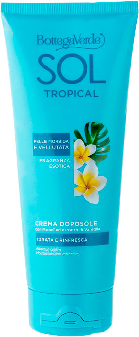 Bottega Verde Crema aftersun - hidrata y refresca - con Monoi y extracto de Vainilla (200 ml) - piel suave y aterciopelada - fragancia exótica