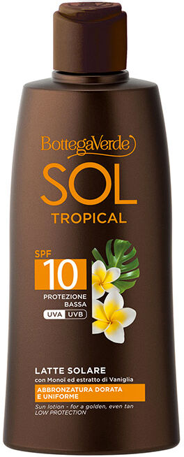 Bottega Verde SOL Tropical - Leche solar - bronceado dorado y uniforme - con Monoi y extracto de Vainilla (200 ml) - protección baja SPF10 Bottega Verde SOL Tropical - Leche solar - bronceado dorado y uniforme - con Monoi y extracto de Vainilla (200 ml) - protección baja SPF10