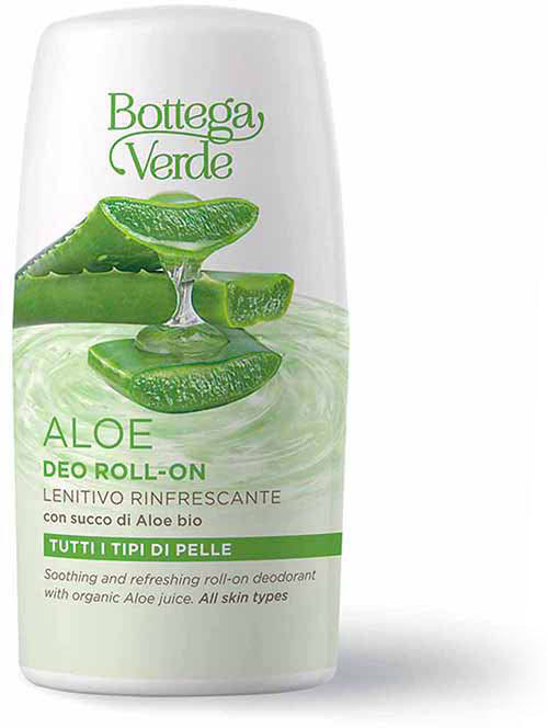 Bottega Verde Desodorante roll-on - calmante refrescante - con zumo de Áloe ecológico (50 ml) - para todo tipo de pieles Bottega Verde Desodorante roll-on - calmante refrescante - con zumo de Áloe ecológico (50 ml) - para todo tipo de pieles