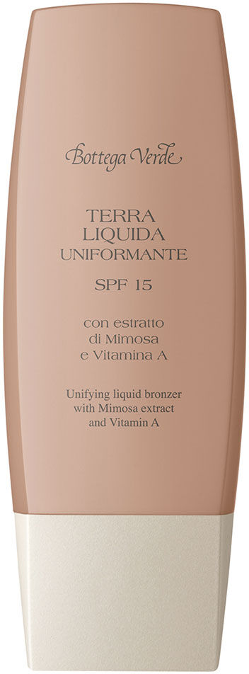 Bottega Verde Tierra líquida uniformadora, iluminadora y bronceadora con extracto de mimosa y vitamina A (30 ml) - SPF15