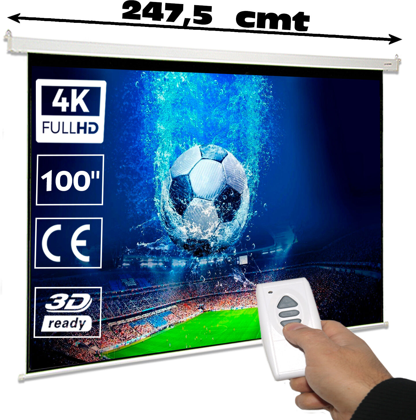 Luxscreen Pantalla de proyeccion electrica de 100" 16:9 (2,20x1,24 metros) Luxscreen Pantalla de proyeccion electrica de 100" 16:9 (2,20x1,24 metros)