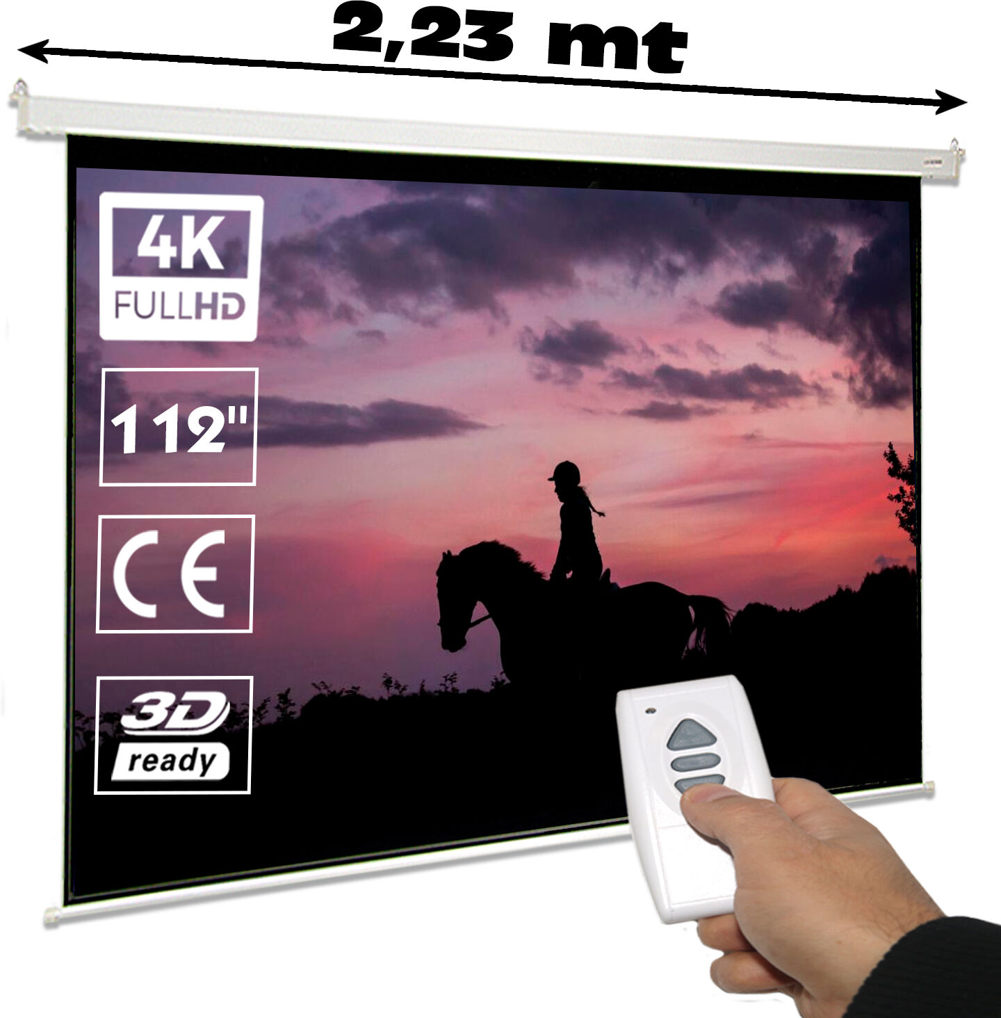 Luxscreen Pantalla de proyeccion electrica de 112" ( 2 x 2 metros ) Luxscreen Pantalla de proyeccion electrica de 112" ( 2 x 2 metros )