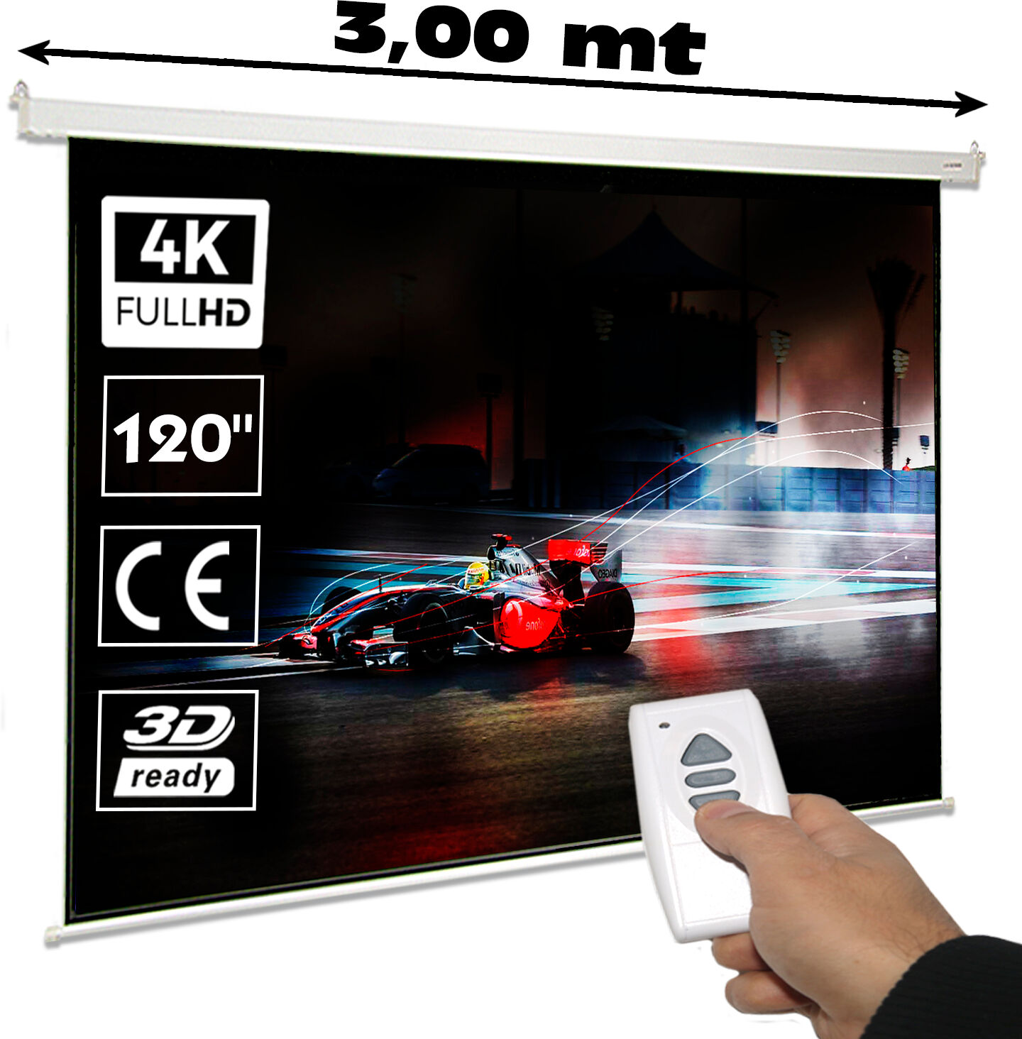 Luxscreen Pantalla de proyección eléctrica de 120" formato 16:9 Luxscreen Pantalla de proyección eléctrica de 120" formato 16:9