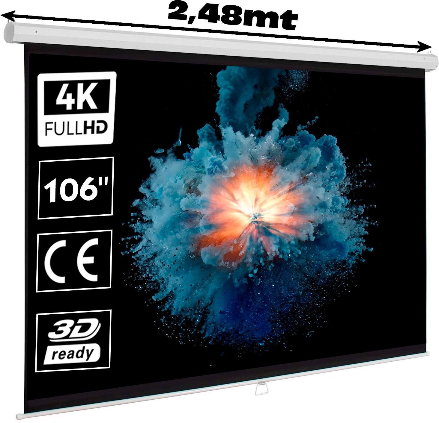 Luxscreen Pantalla de proyección manual de 106" ( 234 x 132 cm ) formato 1 Luxscreen Pantalla de proyección manual de 106" ( 234 x 132 cm ) formato 1