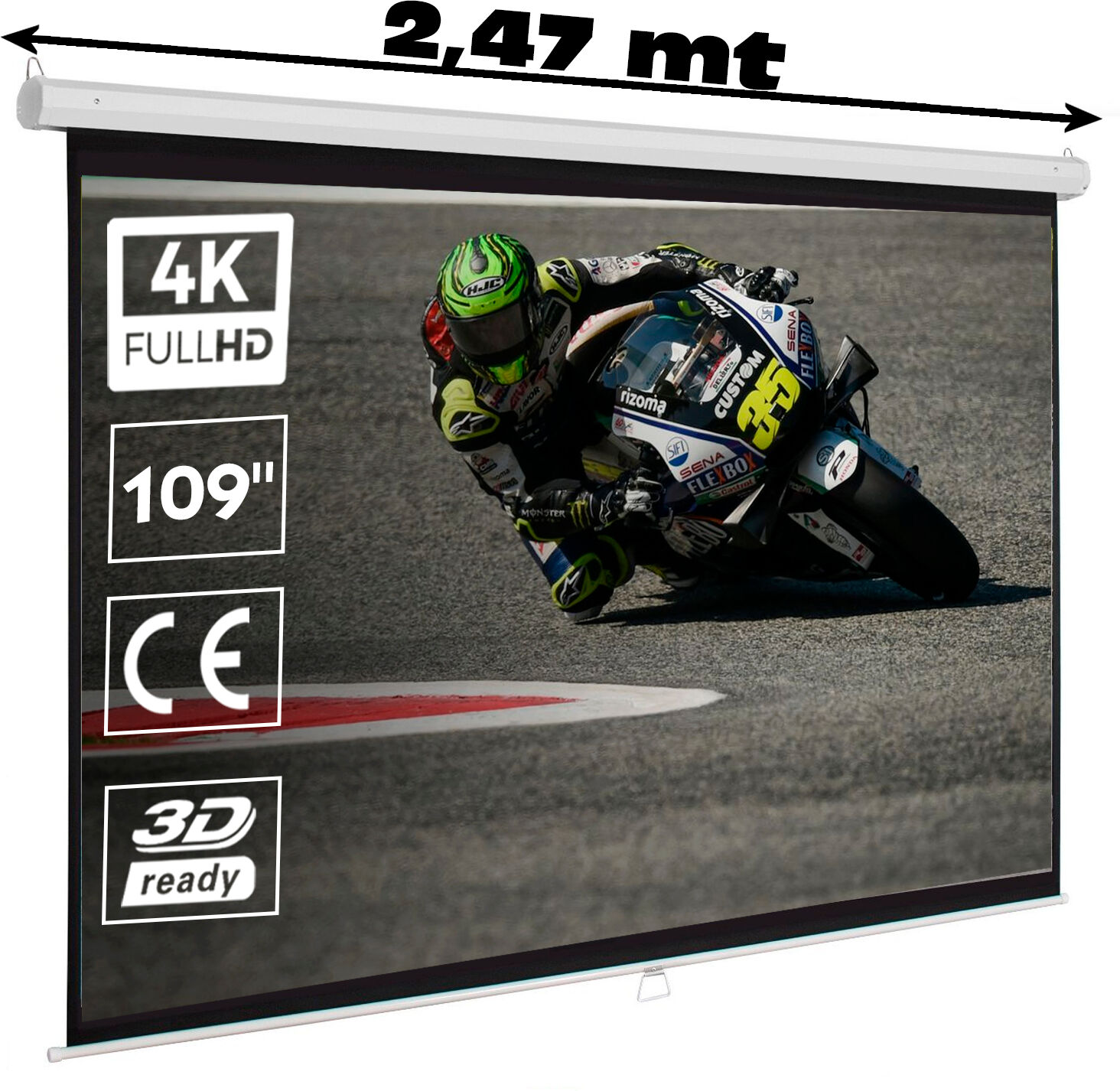 Luxscreen Pantalla de proyeccion manual de 109" 16:10 ( 2,33 x 1,46 metros Luxscreen Pantalla de proyeccion manual de 109" 16:10 ( 2,33 x 1,46 metros