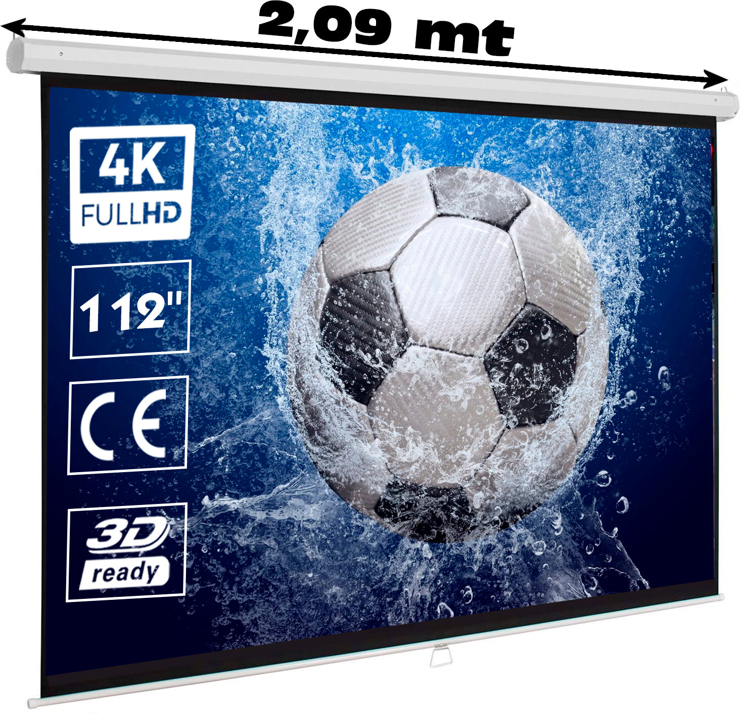 Luxscreen Pantalla de proyección manual de 112" ( 200x200cm ) formato 1:1 Luxscreen Pantalla de proyección manual de 112" ( 200x200cm ) formato 1:1