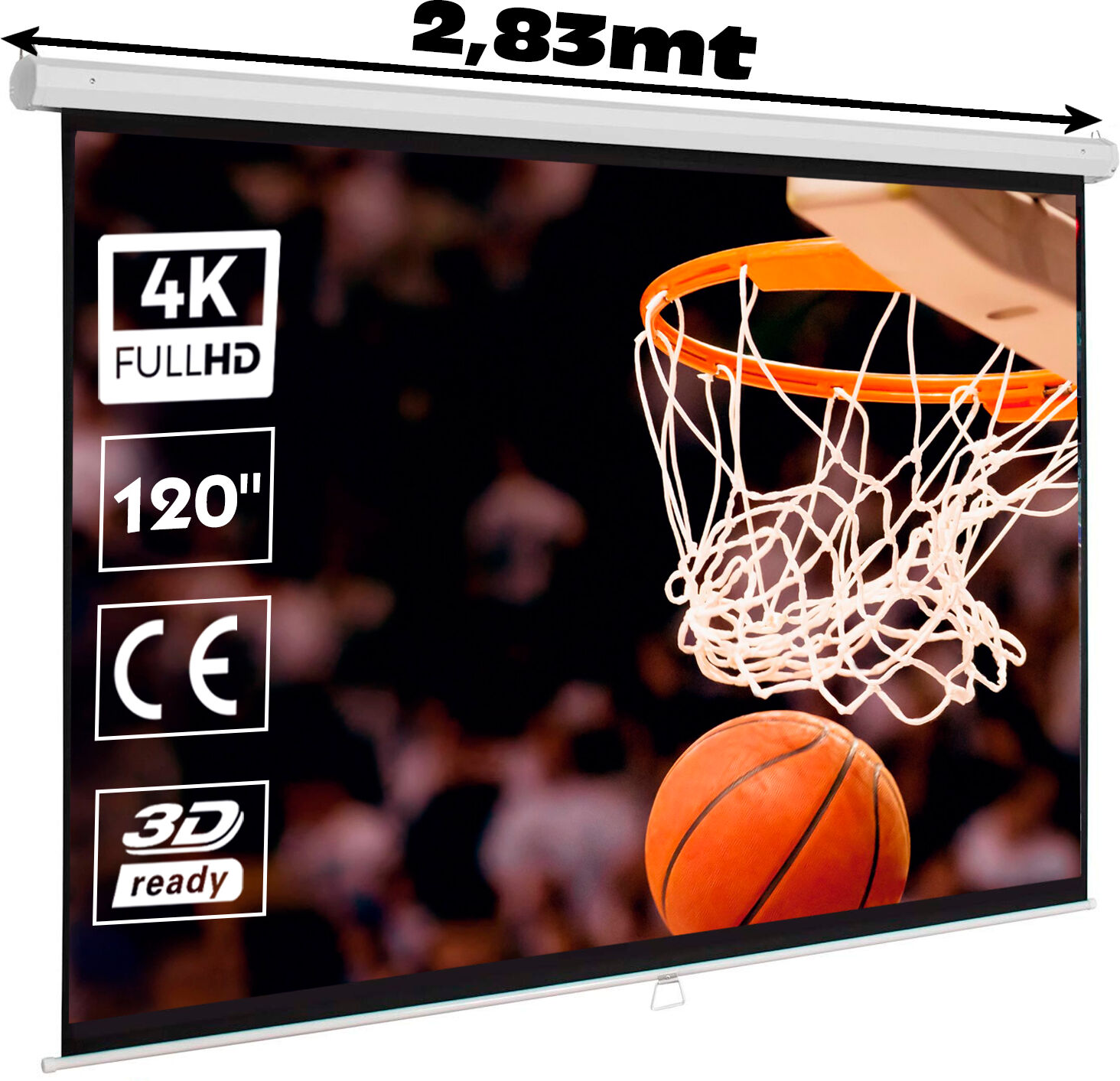 Luxscreen Pantalla de proyección manual de 120" 16:9  (2,64 x 1,50 metros) Luxscreen Pantalla de proyección manual de 120" 16:9  (2,64 x 1,50 metros)