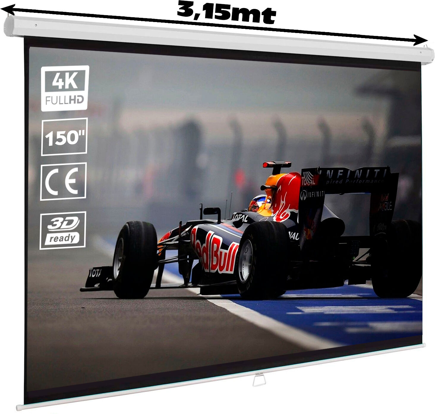 Luxscreen Pantalla de proyección manual de 150" (2,98 x 2,20 metros) Luxscreen Pantalla de proyección manual de 150" (2,98 x 2,20 metros)