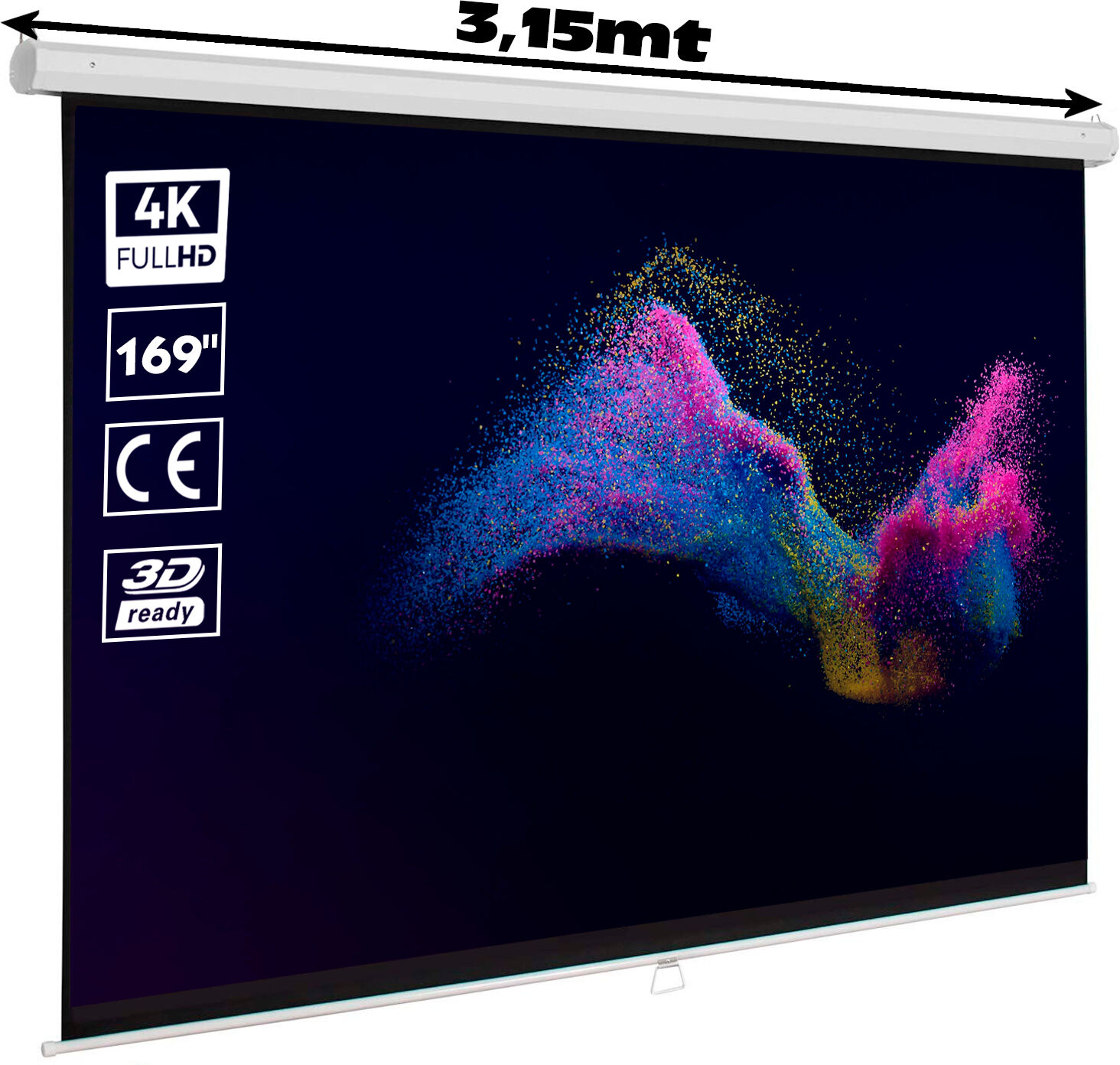 Luxscreen Pantalla de proyección manual de 169" (3 x 3 metros) Luxscreen Pantalla de proyección manual de 169" (3 x 3 metros)