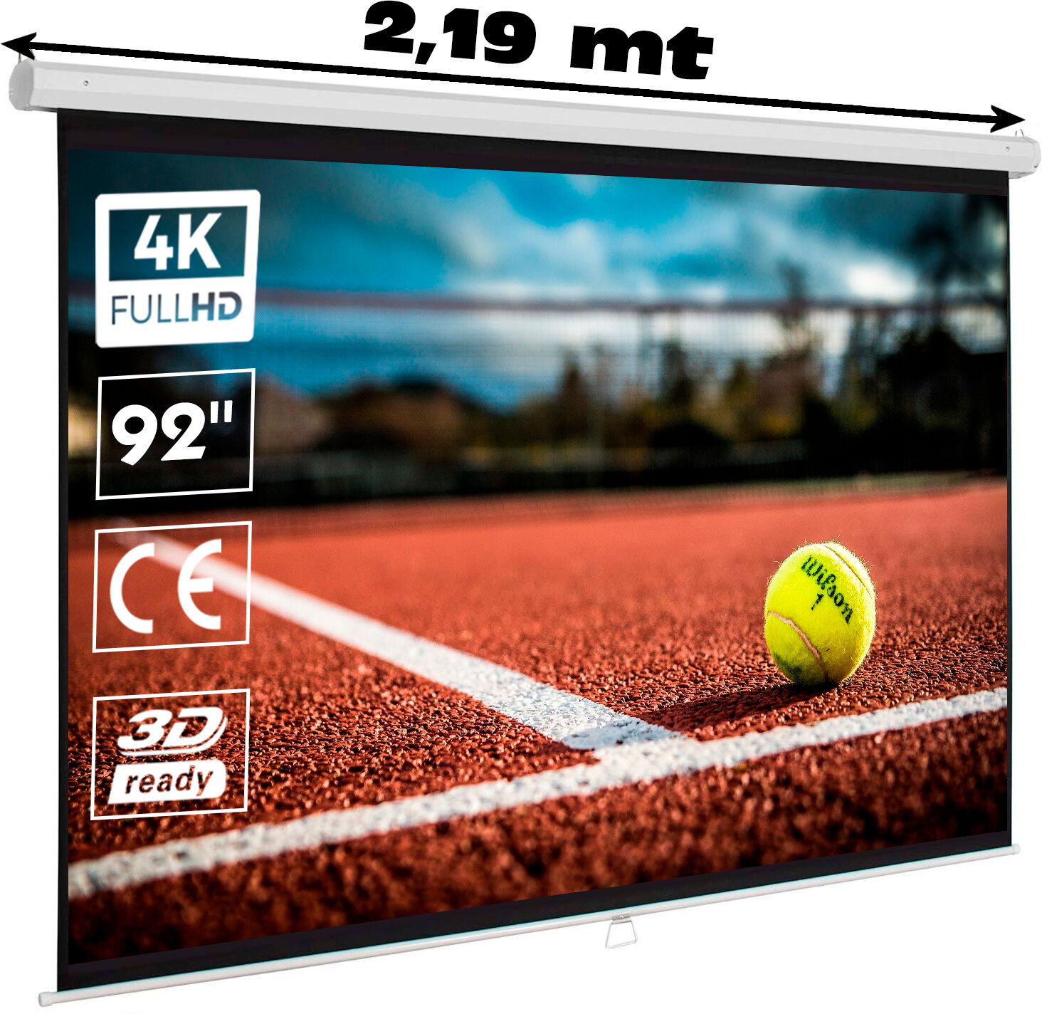 Luxscreen Pantalla de proyección manual de 92" 16:9  ( 2,02 x 1,14 metros Luxscreen Pantalla de proyección manual de 92" 16:9  ( 2,02 x 1,14 metros