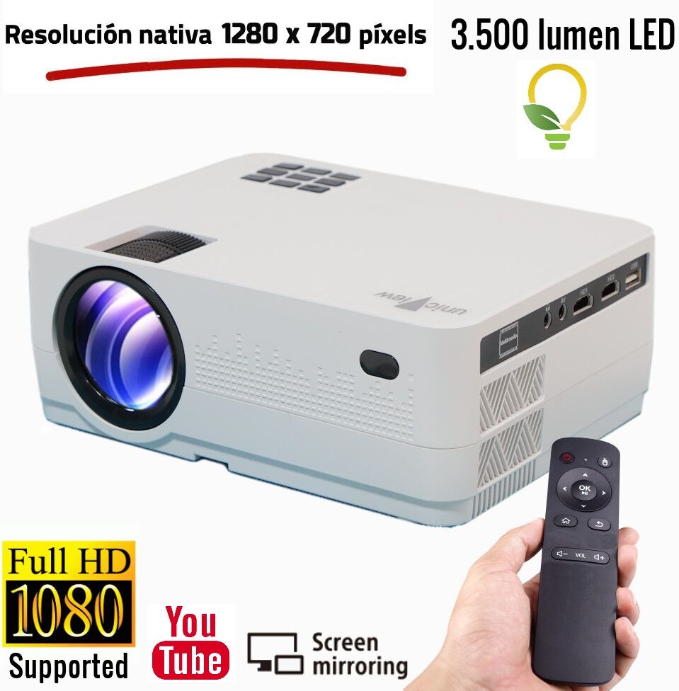 Unicview HD320 - Alta definición 3.500 lúmenes Wifi Miracast Unicview HD320 - Alta definición 3.500 lúmenes Wifi Miracast