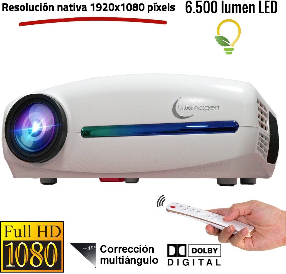 Luximagen FUHD200 (Nuevo 2021) FULLHD 6.500 lúmenes AC3 - blanco