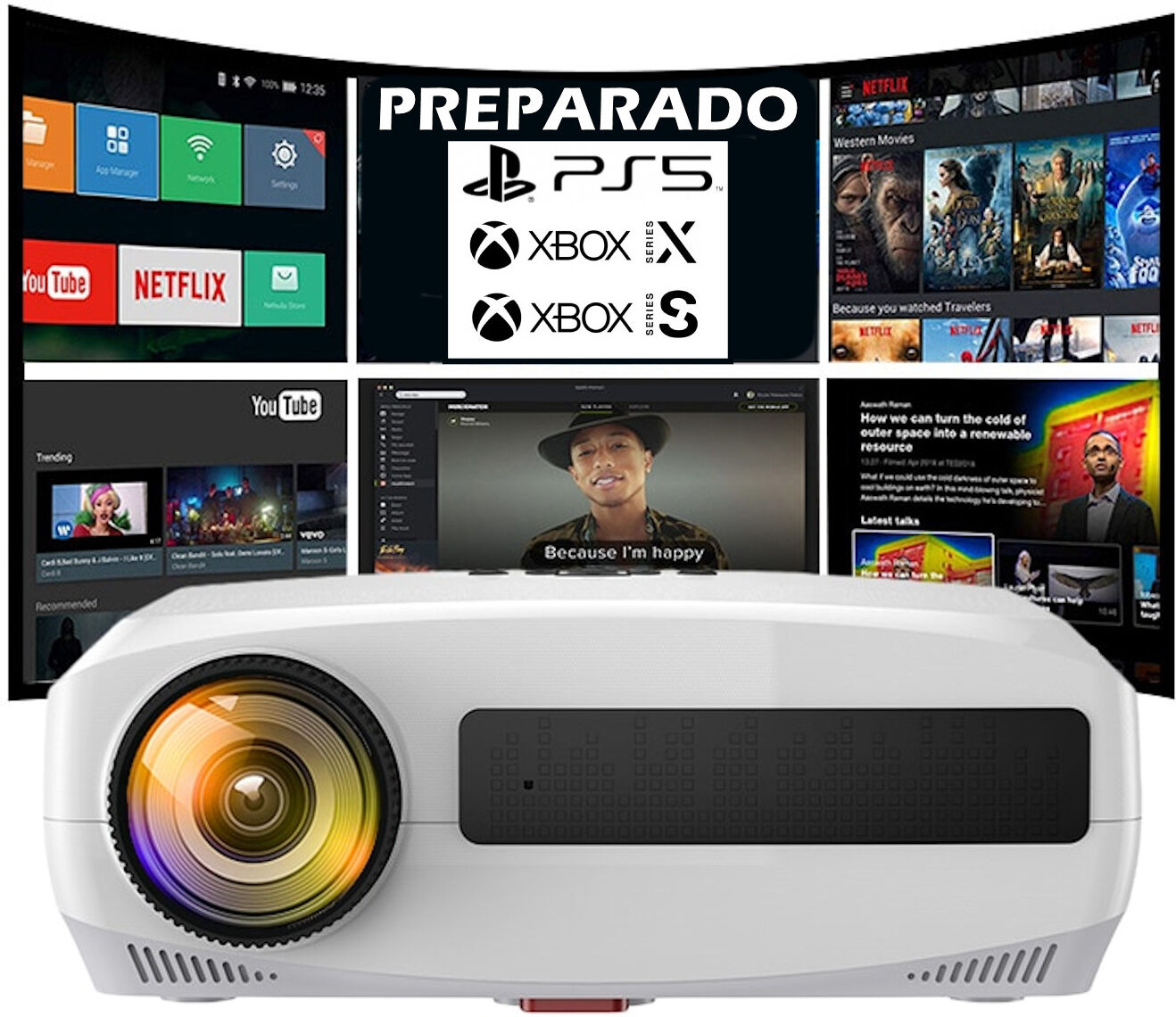 Luximagen UHD400 (7.500 lúmenes, Android TV 9.0, 4D keystone) Luximagen UHD400 (7.500 lúmenes, Android TV 9.0, 4D keystone)